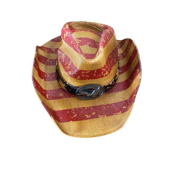 Distressed Vintage Style American Flag Hat - Picture 2 of 5